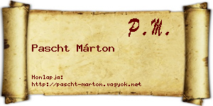 Pascht Márton névjegykártya